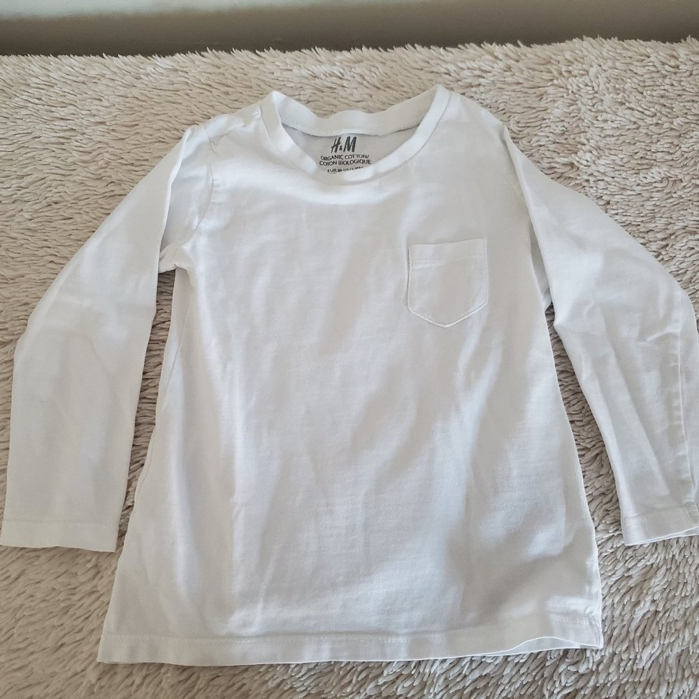 H&M White Long Sleeve Shirt